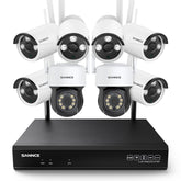 5MP 8-Channel Wireless PT & Bullet Security Camera System, 8MP NVR, 5MP Wifi Pan & Tilt IP Cameras, Two-Way Audio, IP66 Waterproof, Smart AI Human Detection, Work With Alexa